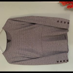 Ann Taylor Houndstooth Top with Button Detail